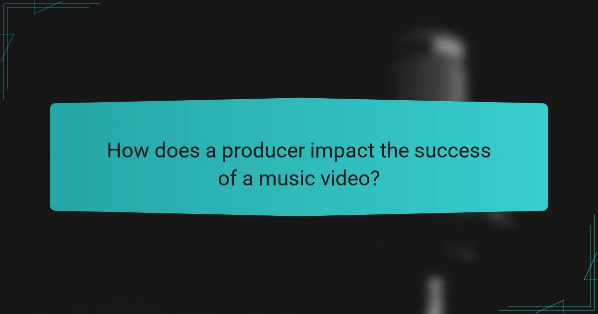 How does a producer impact the success of a music video?