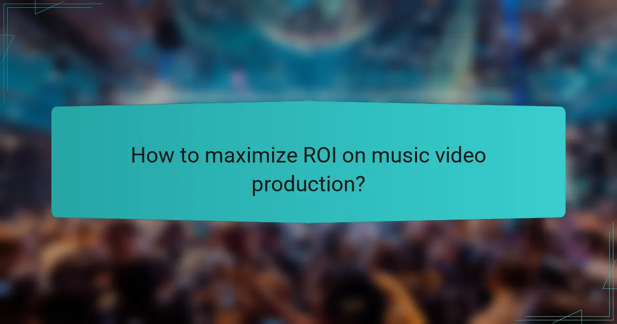 How to maximize ROI on music video production?