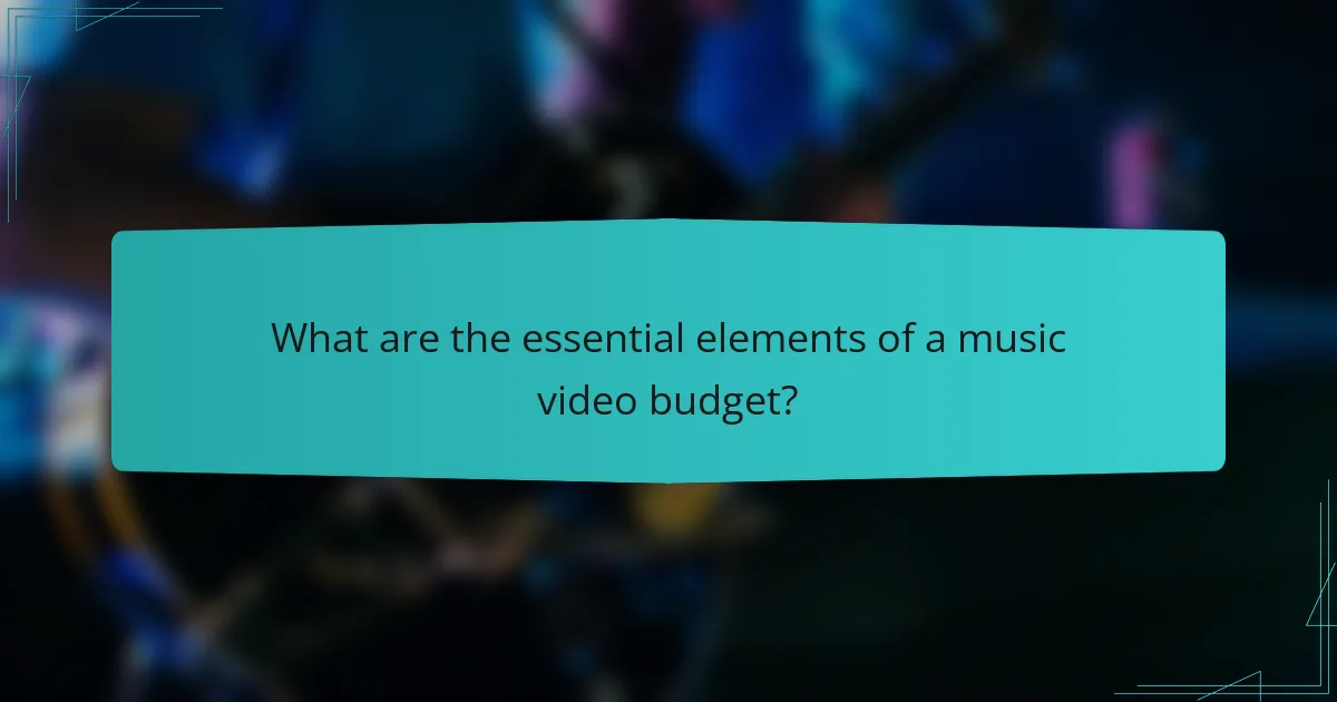 What are the essential elements of a music video budget?