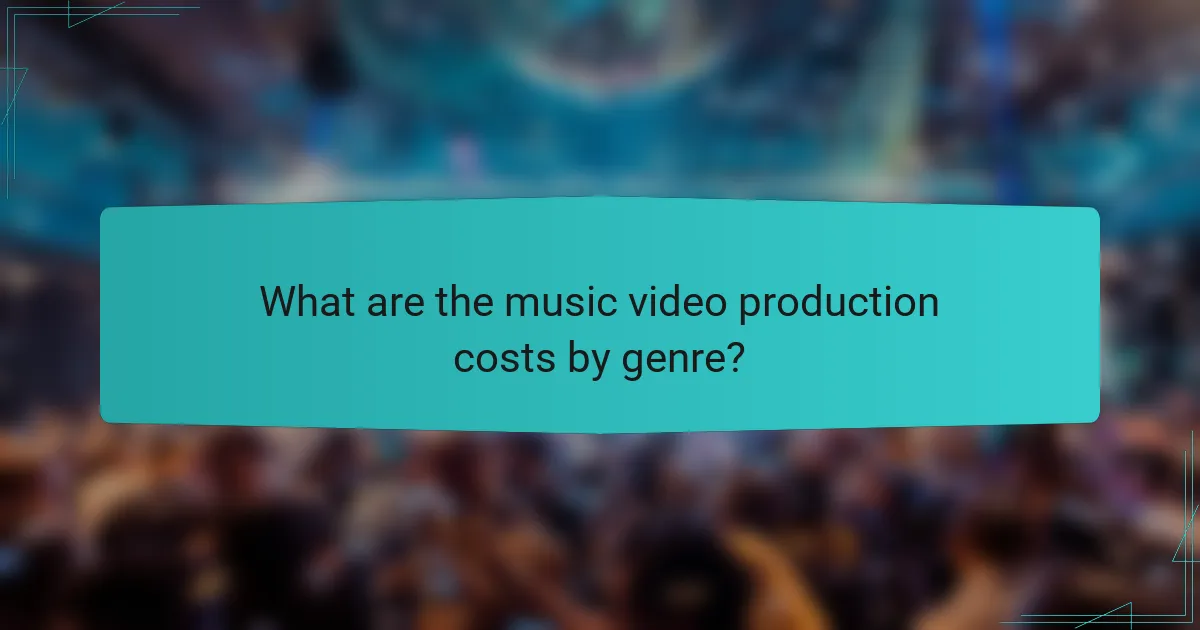 What are the music video production costs by genre?