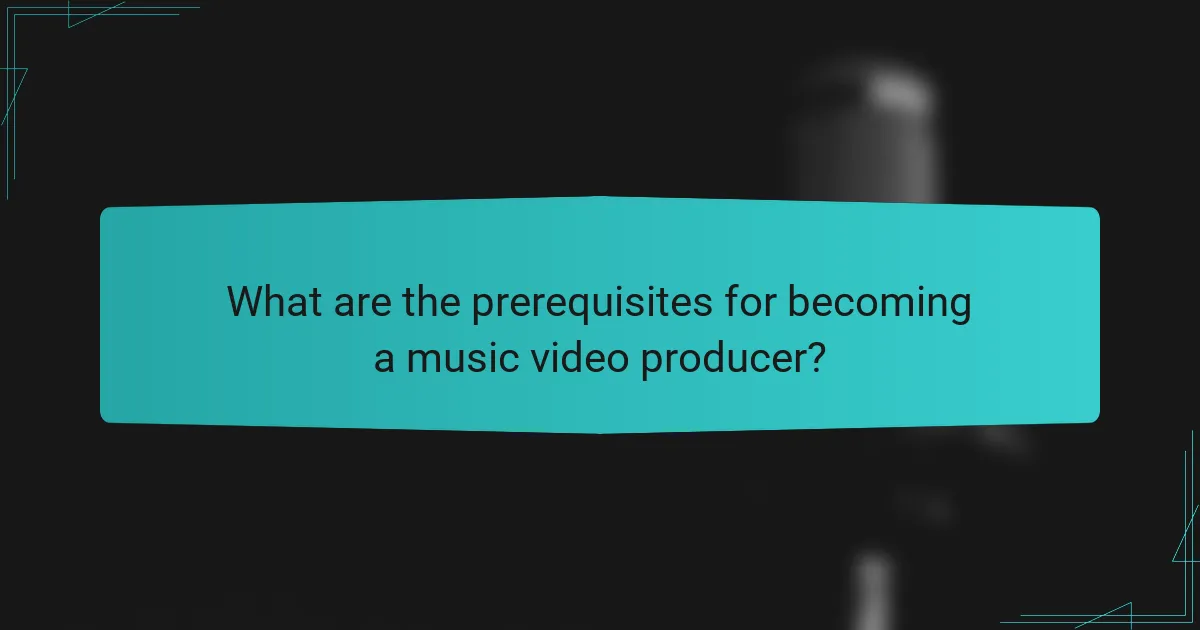 What are the prerequisites for becoming a music video producer?