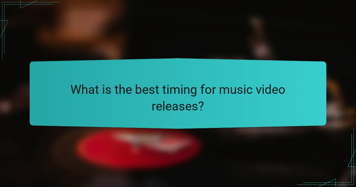 What is the best timing for music video releases?